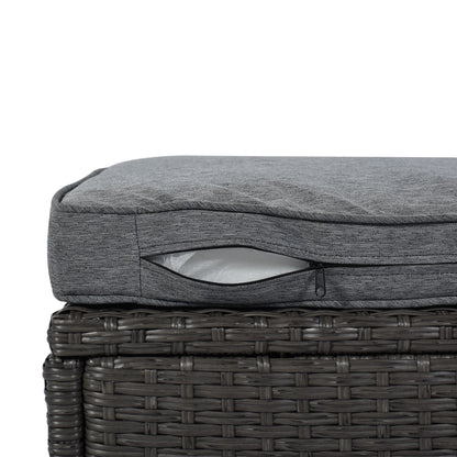 Outdoor Patio Rectangle Daybed with Retractable Canopy, Wicker Furniture Sectional Seating with Washable Cushions, Backyard, Porch - Discount Msrp 