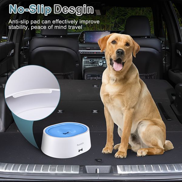Dog Water Bowl No Spill 2L/70oz Spill Proof Dog Water Bowl Slow Water Feeder for Dogs No Splash Pet Water Bowl Dispenser for Messy Drinkers Vehicle Travel Dog Water Bowl,BPA Free - Discount Msrp 