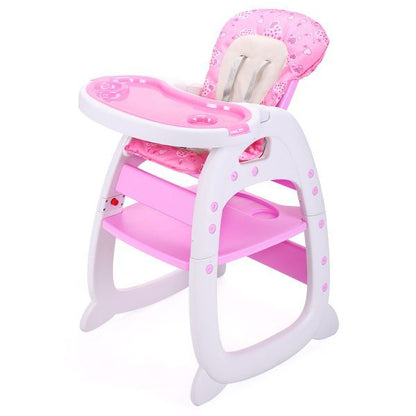 Multipurpose Adjustable Highchair,Children's dining chair for Baby Toddler Dinning Table with Feeding Tray and 5-Point Safety Buckle XH - Discount Msrp 