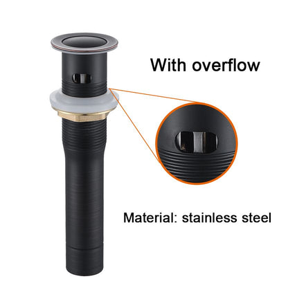 2-Handle 4-Inch Oil Rubbed Bronze Bathroom Faucet, Bathroom Vanity Sink Faucets with Pop-up Drain and Supply Hoses - Discount Msrp 