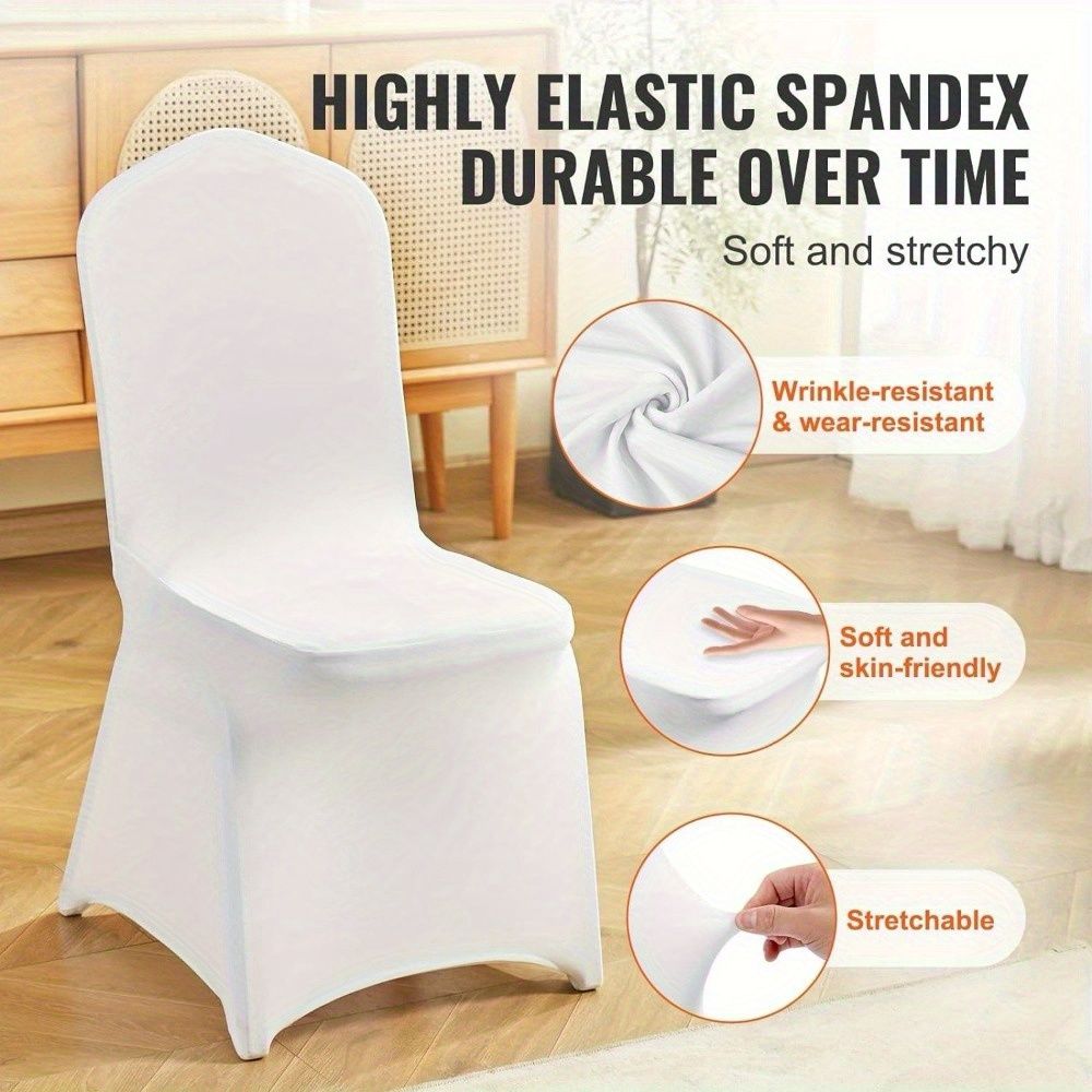 White folding chair covers - 20 elastic chair covers for wedding banquet decoration (white, 20) - Discount Msrp 