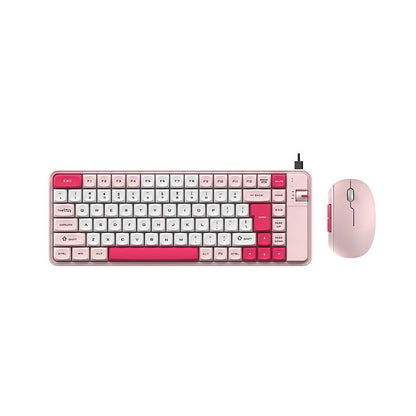 QW06 Office Entertainment Dual Mode Color Keyboard and Mouse Set Wireless Bluetooth Universal Keyboard Girls High-Value Set - Discount Msrp 