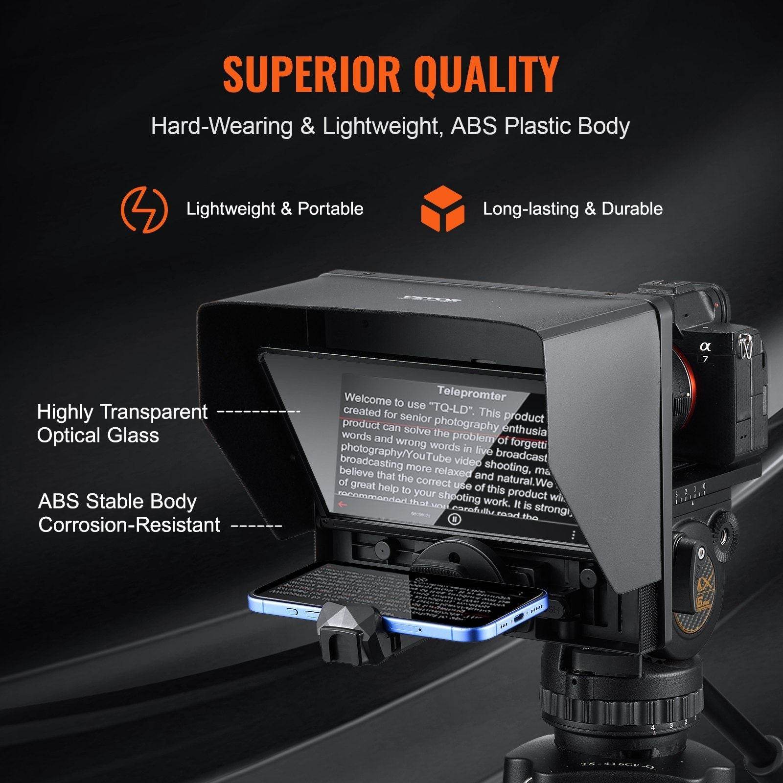 10'' Portable Teleprompter Remote for Webcam Smartphone Live Streaming - Discount Msrp 