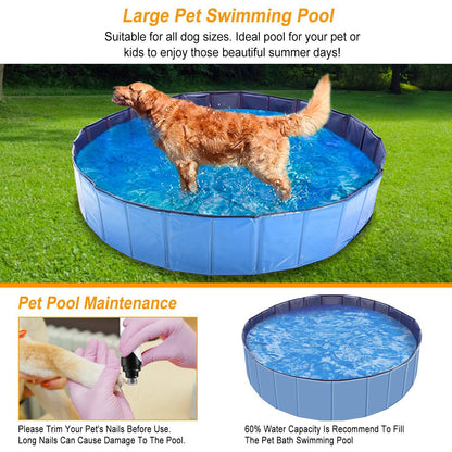 Foldable Pet Swimming Pool PVC Kiddie Baby Dog Swim Pool Bathing Tub Playmat Kids Pools - Discount Msrp 