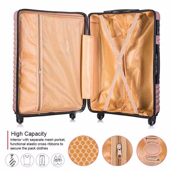 Hardshell Luggage Sets Suitcase ABS Lightweight with Spinner Wheels and TSA Lock Blue - Discount Msrp 