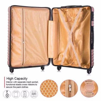Hardshell Luggage Sets Suitcase ABS Lightweight with Spinner Wheels and TSA Lock Blue - Discount Msrp 