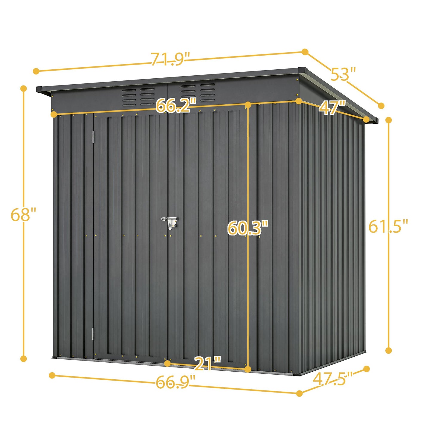 6 x 4 ft Outdoor Storage Shed, All Weather Tool Shed for Garden, Backyard, Lawn, Black - Discount Msrp 