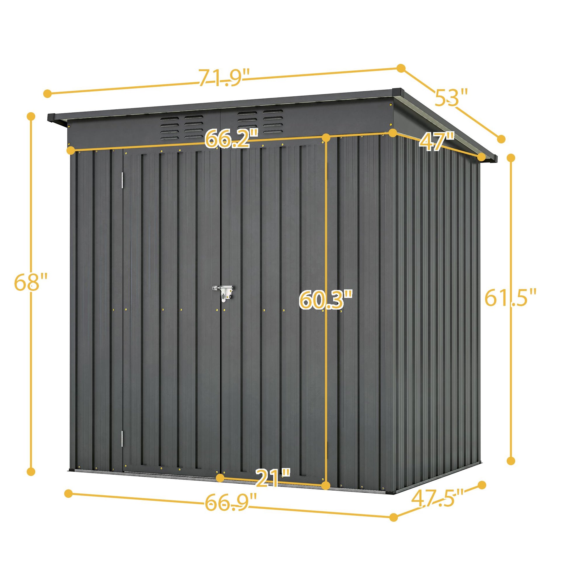 6 x 4 ft Outdoor Storage Shed, All Weather Tool Shed for Garden, Backyard, Lawn, Black - Discount Msrp 