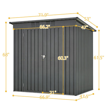 6 x 4 ft Outdoor Storage Shed, All Weather Tool Shed for Garden, Backyard, Lawn, Black - Discount Msrp 