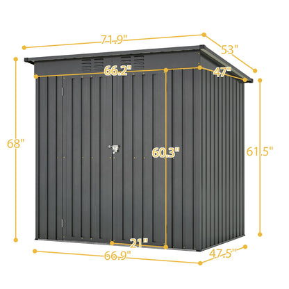 6 x 4 ft Outdoor Storage Shed, All Weather Tool Shed for Garden, Backyard, Lawn, Black - Discount Msrp 