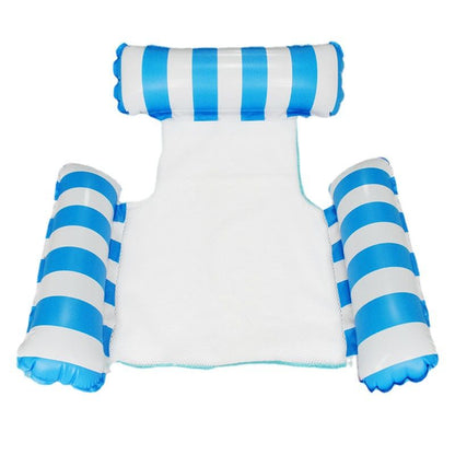 Inflatable Mesh Swimming Chair; Foldable Striped Floating Hammock For Pool Beach Party Summer - Discount Msrp 