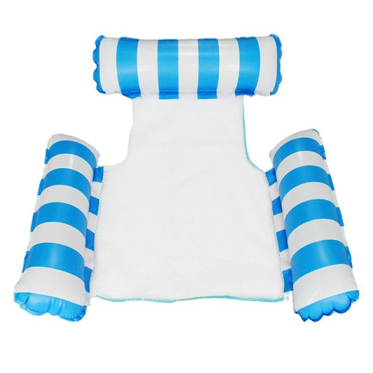 Inflatable Mesh Swimming Chair; Foldable Striped Floating Hammock For Pool Beach Party Summer - Discount Msrp 