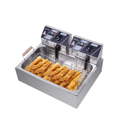 [Replace the old encoding 82308600]Eh83O 110V Oil Consumption 12.7Qt/12L Oil Pan Total Capacity 23.26Qt/22L Stainless Steel Large Single-Cylinder Electric Fryer 5000W Max - Discount Msrp 