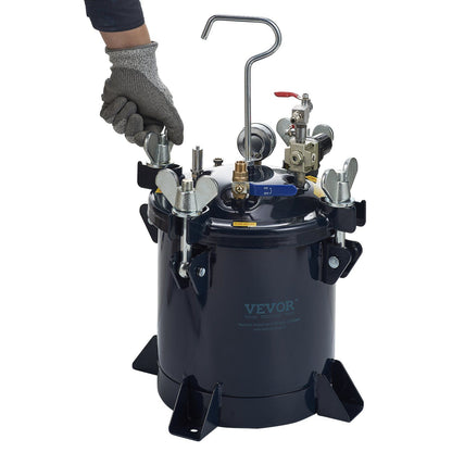 VEVOR 10L/2.5gal Spray Paint Pressure Pot Tank, 70PSI Max Air Paint Pressure Pot, Metal Rack and Leak Repair Sealant for Industry Home Decor Architecture Construction Automotive Painting - Discount Msrp 